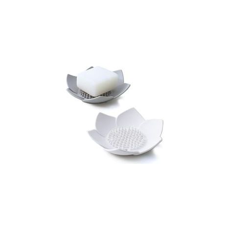 Porte-savon avec égouttoir, porte-savon pour douche, plateau à savon en silicone pour évier de cuisine. Porte-savon en forme de fleur pour comptoir ou baignoire. Prolonge la durée de vie du savon, séc (1/4)