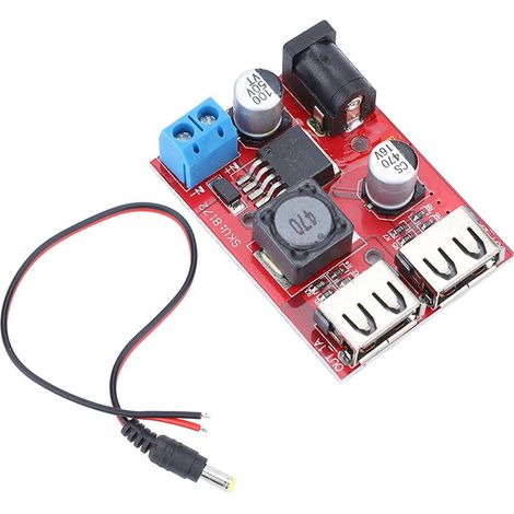 Régulateur de tension convertisseur USB buck double 5V, module contrôleur solaire DC6-30V à 5V (1/4)