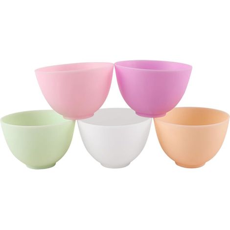 Lot de 5 bols silicone souple 10,5x10,5x7 cm – Mini bols pour épices, sauces, masques visage