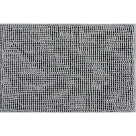 Tapis de Bain - Super Doux, Antidérapant et Absorbant, Séche Rapide et Lavable en Machine, pour Salle de Bain, Douche et Décoration Intérieure, 40 x 60 cm, Gris clair (1/5)