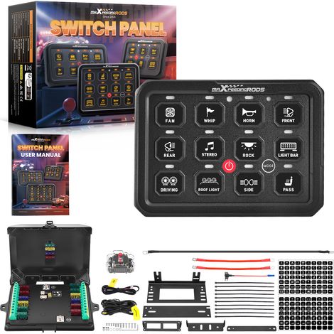 Panneau de Commande Tactile 12 Gang RGB pour Pick-up 4x4 Bateau 960W Aluminium (1/5)