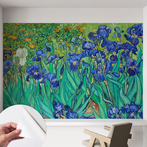 Papier peint adhésif avec colle pour décoration moderne de salon chambre à coucher cuisine et bureau Facile Fleurs de jardin 152x104 cm (1/5)