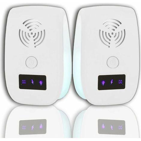 ZVD Repelente de plagas enchufable, repelente ultrasónico, repelente electrónico de plagas - Repelente de insectos para mosquitos, ratones, arañas y cucarachas (paquete de 2) (1/4)