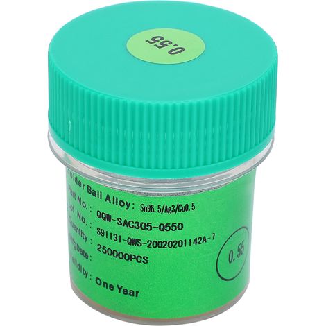 Billes de soudure sans plomb BGA 0,55 mm - 25W pour reprise et rebillage de carte PCB, accessoires de réparation (1/5)