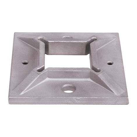 Deco Fer Forge – Support platine connexion tube carré 100mm – Inox 316 résistant à la corrosion – Pour tube carré 40mm – Hauteur 8mm