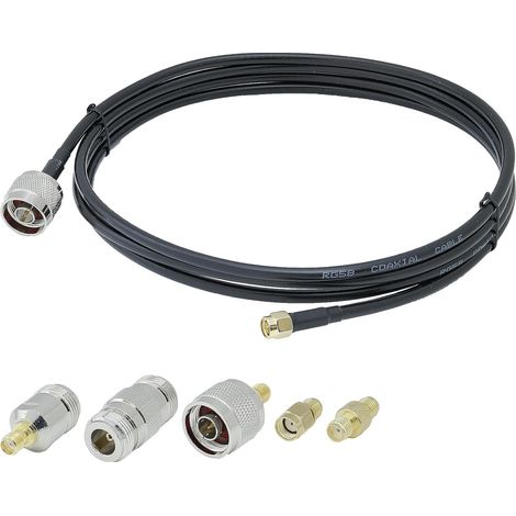 N Type Mâle à SMA Mâle RG58 2M Câble + Adaptateur coaxial RF N à SMA Wifi Kit de câbles d'extension d'antenne pour WiFi 4G 5G LTE Antenne GPS WiFi (1/5)