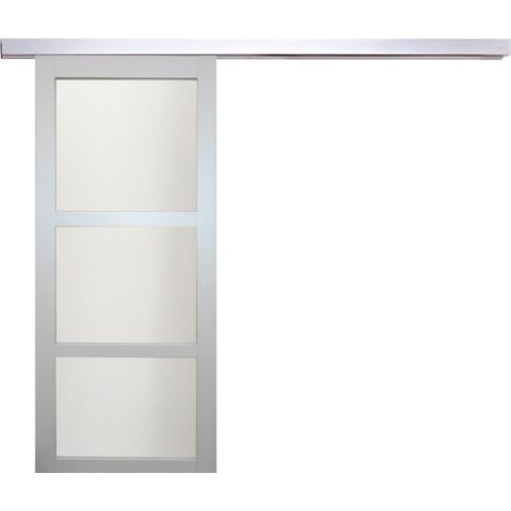 Anta scorrevole grigio chiaro Greyria' Larghezza 83 + binario alu