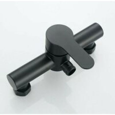 Baignoire Robinet De Douche Noir En Acier Inoxydable Salle De Bains Baignoire Robinet De Douche Pommeau De Douche Fixé Au Mur (1/5)