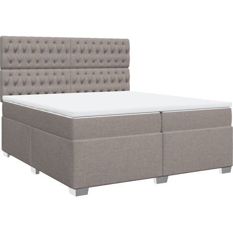 Maison Exclusive - Giroletto a Molle con Materasso Tortora 200x200 cm in Tessuto (1/5)
