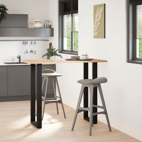 Pieds de table de bar en U, 2 pièces, noir, 40 x (110-111) cm, acier (1/5)