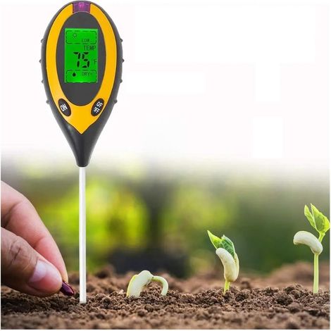 Testeur de pH du Sol 3/4 en 1, testeur d'humidité, d'acidité, testeur d'humidité du Sol, kit de Test de Sol for Plantes et Fleurs,Précision améliorée(4 in 1 Soil Tester) (1/5)