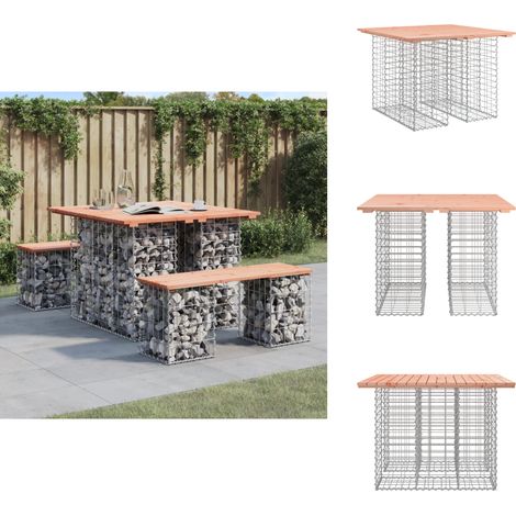Gartenbank aus Gabionen 100x102x72 cm Massivholz Douglasie - Gartenzubehör - Gartenbank - Holzbank - Douglasienholz - Gabione (1/5)