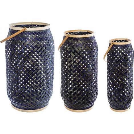 Lot de 3 lanternes bambou cross atmosphera