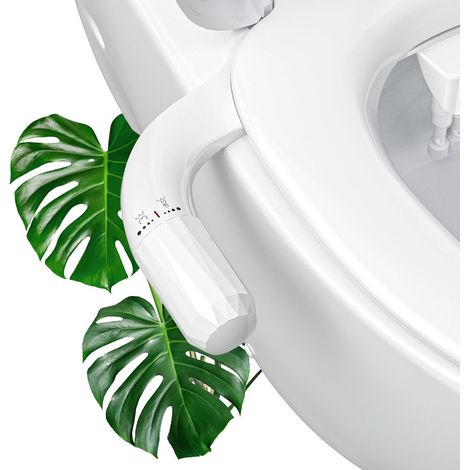 Toilettenbidet, tragbarer, nicht elektrischer Bidet-Sprühkopf mit einziehbaren Düsen, ultradünnem Bidet-Aufsatz, Wasserdruckregulierung (1/5)