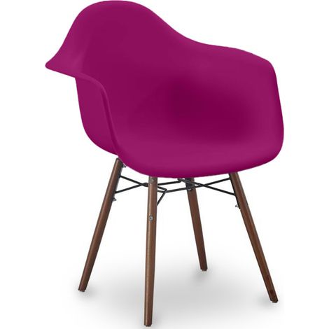 Chaise de salle à manger - Design scandinave - Pieds en bois foncé - Nordika Mauve (1/5)