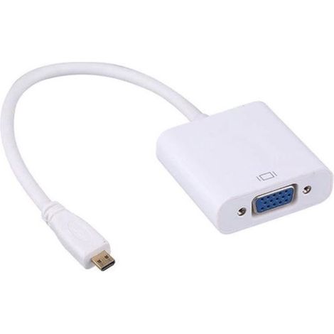Adaptateur micro HDMI vers VGA + prise jack 3,5 mm et micro USB / blanc - 0,15 mètre (1/4)