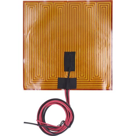 Film chauffant flexible PI 150℃ 7,9 x 7,9 pouces, plaque chauffante adhésive pour imprimante 3D, 24V CC 150W (1/5)