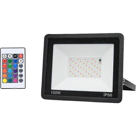 Projecteur LED RGB AC100-265V IP66 étanche pour éclairage extérieur paysager de jardinterrassecour 100W (1/5)