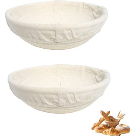 2 teiliger ovaler Gärkorb für Brot und Sauerteig handgefertigte Rattanschale Backutensil für Zuhause ausgekleidet 25 x 8 x 15 cm leicht zu reinig (1/5)