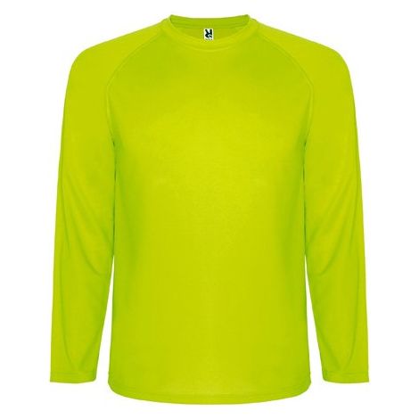 Camiseta técnica transpirable de manga larga ranglán MONTECARLO L/S ROLY 12 Amarillo Fluor