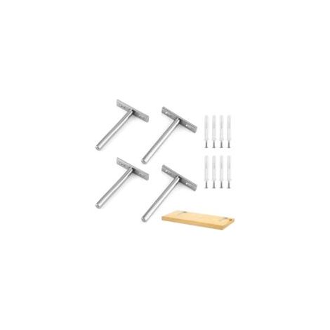 Lot de 4 Supports pour ÉTagèRe Flottante Invisible,Fixation Étagères Murale Invisible,Cache Support D'étagère Invisible pour Fixation Murale,Avec vis pour étagères,Décoration murale - Armoire - Meubl (1/5)