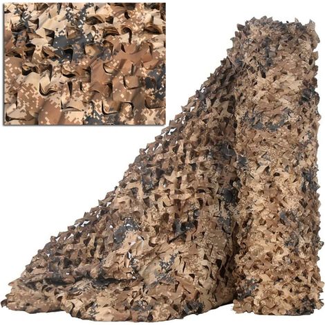 Filet de camouflage militaire 200 x 800 cm, protection solaire, idéal pour la photographie de fête (marron) (1/5)