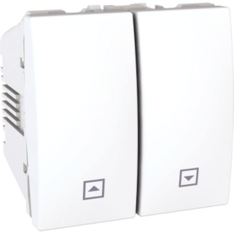 Poussoir volets-roulants 10A blanc 2M à encastrer (sans support ni plaque) bornes auto UNICA