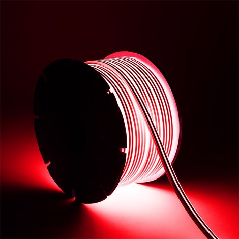 Tira LED Neón 24V Bobina 50m 8W/m FreeCut IP65 NFLEX6 Rojo