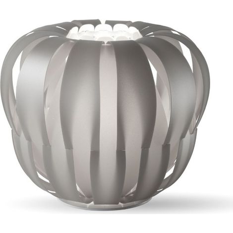 Silberne Tischlampe aus weißem Metall Cm. 19 x 17 Uhr