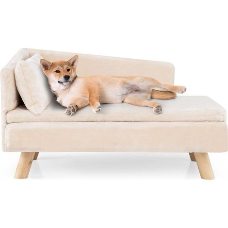 lit canapé pour chien chat fauteuil pour animaux canapé bois surélevé large mobilier intérieur tabouret bois chaise longue sur pied petit moyen soli (1/5)