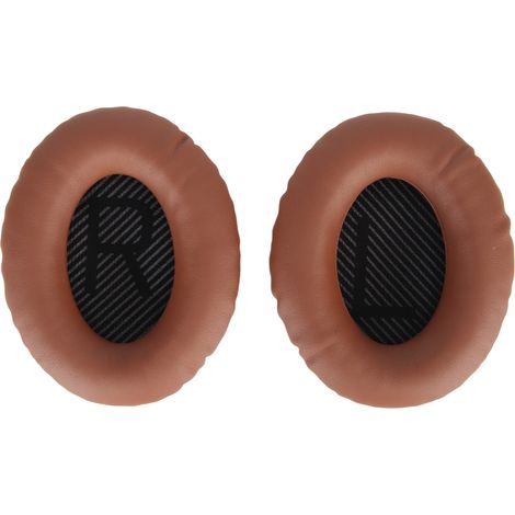 Coussins d'oreille de remplacement en cuir protéiné doux, mousse à mémoire de forme, pour casques QC35, QC35ii, QC25, QC15, QC2, AE2i, AE2W, couleur café. (1/5)