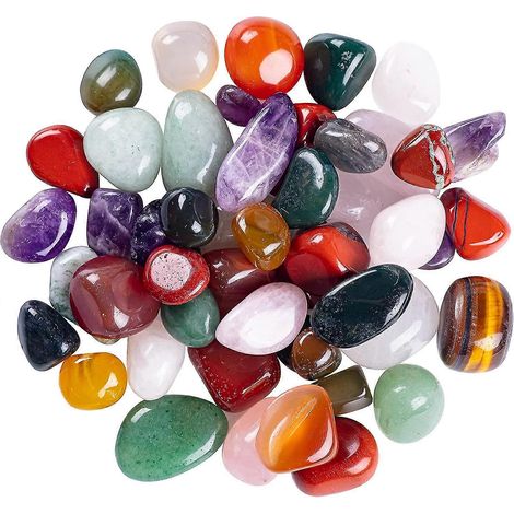 1 lb de pierres et cristaux naturels roulés en vrac - Assortiment de pierres polies roulées (1/5)