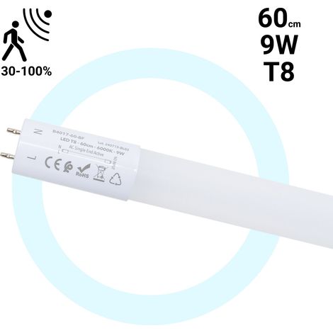 Tubo LED T8 Con Sensor De Movimiento Microondas 30-100% - 9W