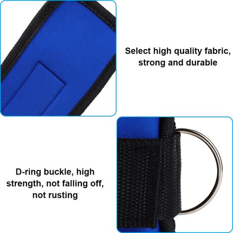 Sangle de cheville, sangle de musculation des jambes, anneau de pied pour le fitness (bleu) (1/5)