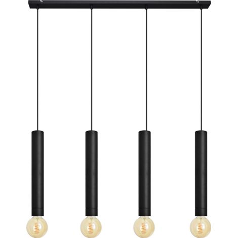 Helam TUBA Plafonnier Barre Droite Noir 100cm
