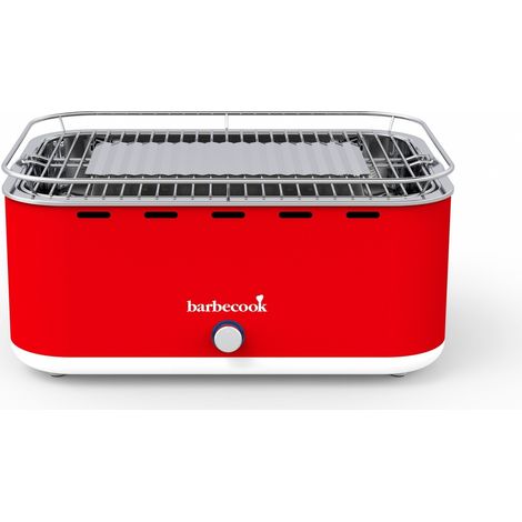 barbecue a carbonella portatile da tavolo barbecook "carlo" rosso 38,5x28,5 cm (1/5)