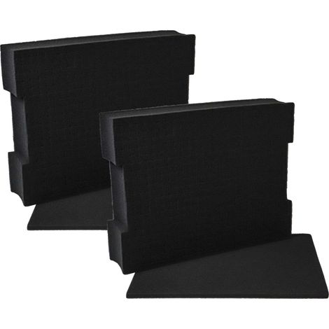 vhbw 2x Schaumstoffeinlage mit Bodenplatte kompatibel mit Bosch LS-BOXX 306 Werkzeugkoffer - Individuell Anpassbar, Schaumstoff Schwarz