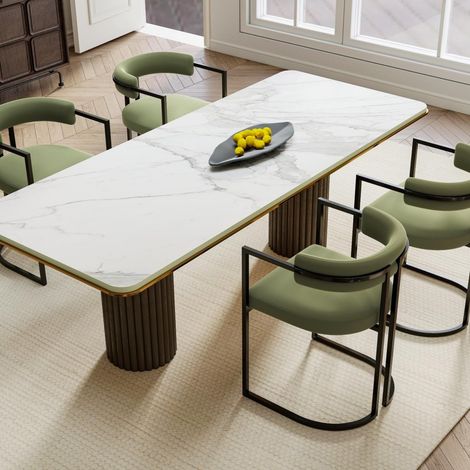 Wahson Dining Chairs Set of 4, Velvet Upholstered Kitchen Chairs, Modern Dining Room Chairs, Green