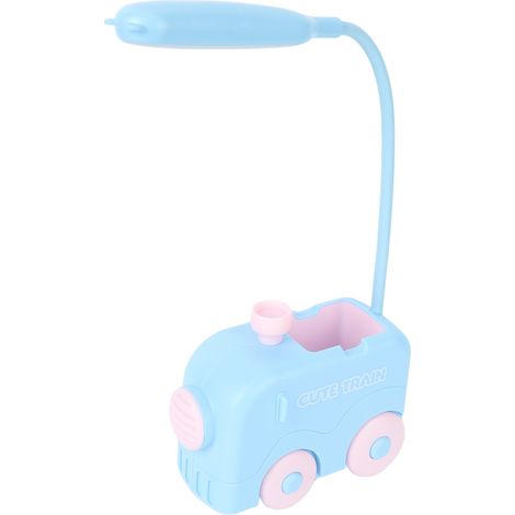 Lampe de chevet LED Mini Train avec protection des yeux, lampe de lecture et d'étude rechargeable USB, porte-stylo pour enfants (bleue) (1/5)