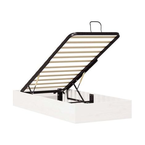 Cadre de lit coffre, blanc, 75 × 190 cm, espace de rangement généreux, meuble de chambre, design contemporain, montage facile (1/5)
