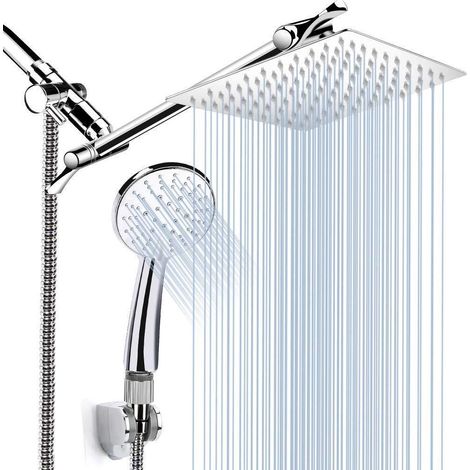 Set doccia multifunzione in acciaio inox da sette pezzi, set doccia da incasso per vasca, set soffione (1/5)