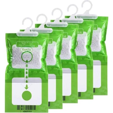 Lot de 5 sacs déshumidificateurs à suspendre,anti-moisissure désodorisants et étanches à l'humidité pour Salle De Bain De Cuisi (1/4)