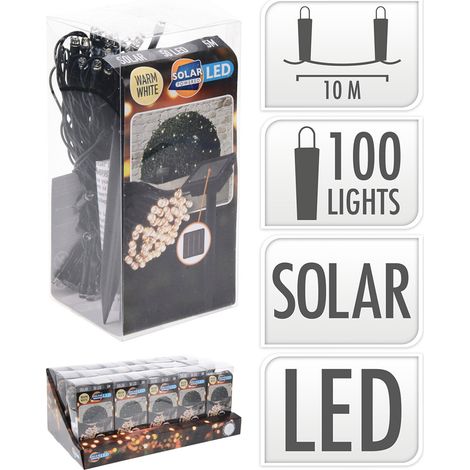Guirnalda led, blanco calido, ip44, 50 leds, solar, 5m. basics (1/2)