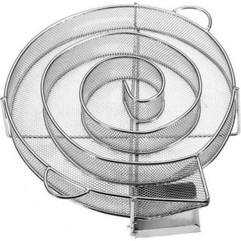 Rond Acier Inoxydable Générateur de Fumée Froide à Barbecue BBQ Grille Fumage Fumeur Outil L61575 (1/3)