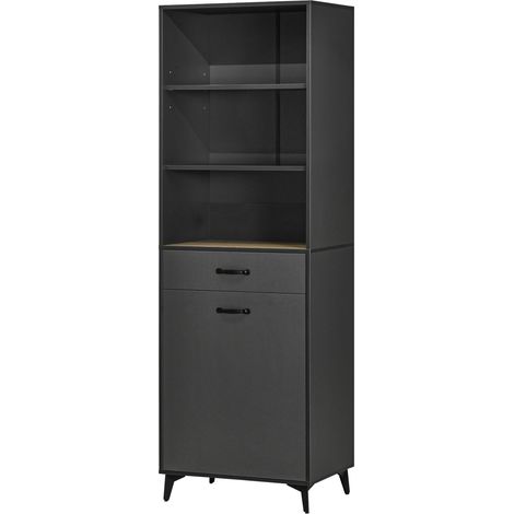 Armoire haute de style industriel pour restaurant, finition gris chêne clair, 60 x 42 x 80 cm (1/5)