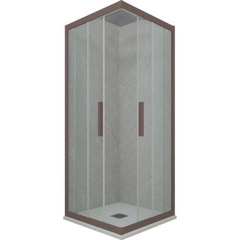Box doccia 75x120 angolare scorrevole Chocolate h 200 Kolors