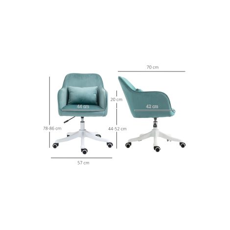 Fauteuil de bureau pivotant vert avec fonction massage, coussin lombaire et accoudoirs pour bureau, salon et télétravail (1/5)
