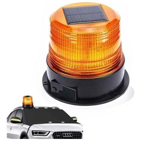 Feu clignotant LED solaire/USB 12 V, magnétique, sans fil, ultra-lumineux, 1 pièce FLITI (1/4)