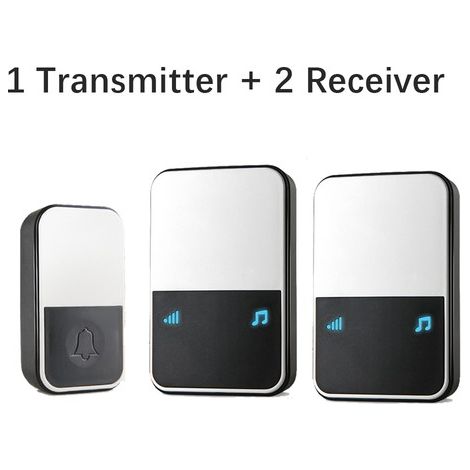 Sonnette sans fil étanche, longue portée de 300 m, avec batterie.-AquaForge (1/5)