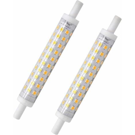 BUNTHAUS 2er-Pack R7s LED-Lampen – 118 mm – Warmweiß – 3000 K – J118-Fassung – 10 W – Ersetzt eine 80-W-Halogenlampe – Flimmerfrei – 230 V AC – 800 lm – 360° [Energieklasse A++]